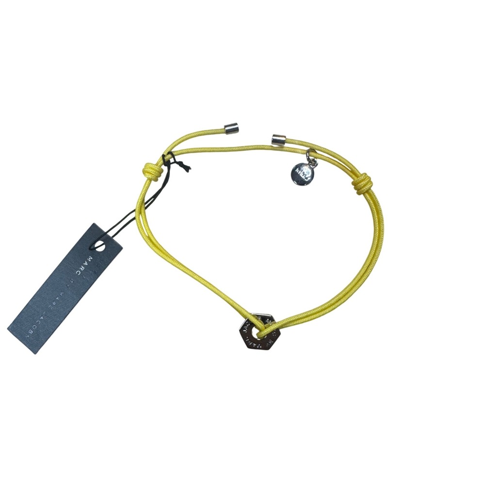 Marc by Marc Jacobs Safety Yellow Cord Hexagon Charm Bracelet NWT
